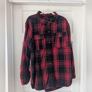 Decibel Red & Black Plaid Button Up